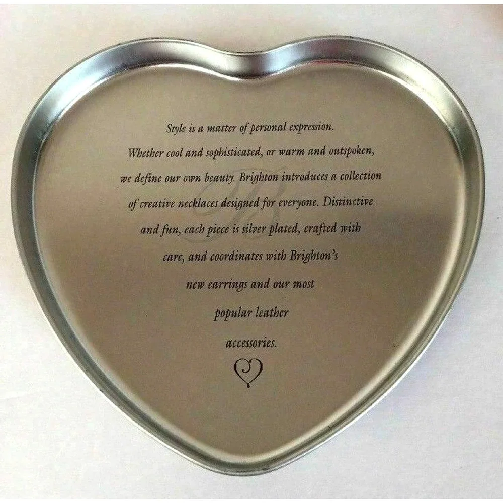 Brighton Heart Shaped Jewelry Organizer Storage Tin Gift Box Trinket Collectible